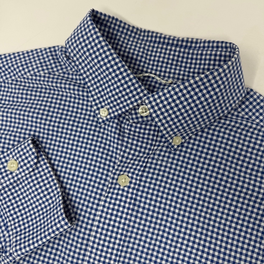Vineyard Vines Button Down Men Small Blue Gingham Performance Classic Fit Tucker